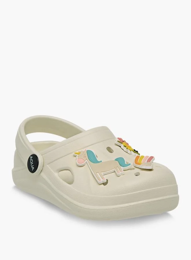 Aqua Girls Unicorn Jibbitz Charm Clogs
